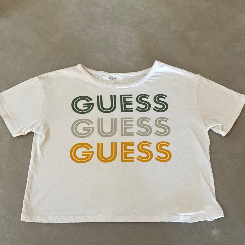 Guess Kids Tee with Green, Gray, and Yellow Logo pm me for questions
